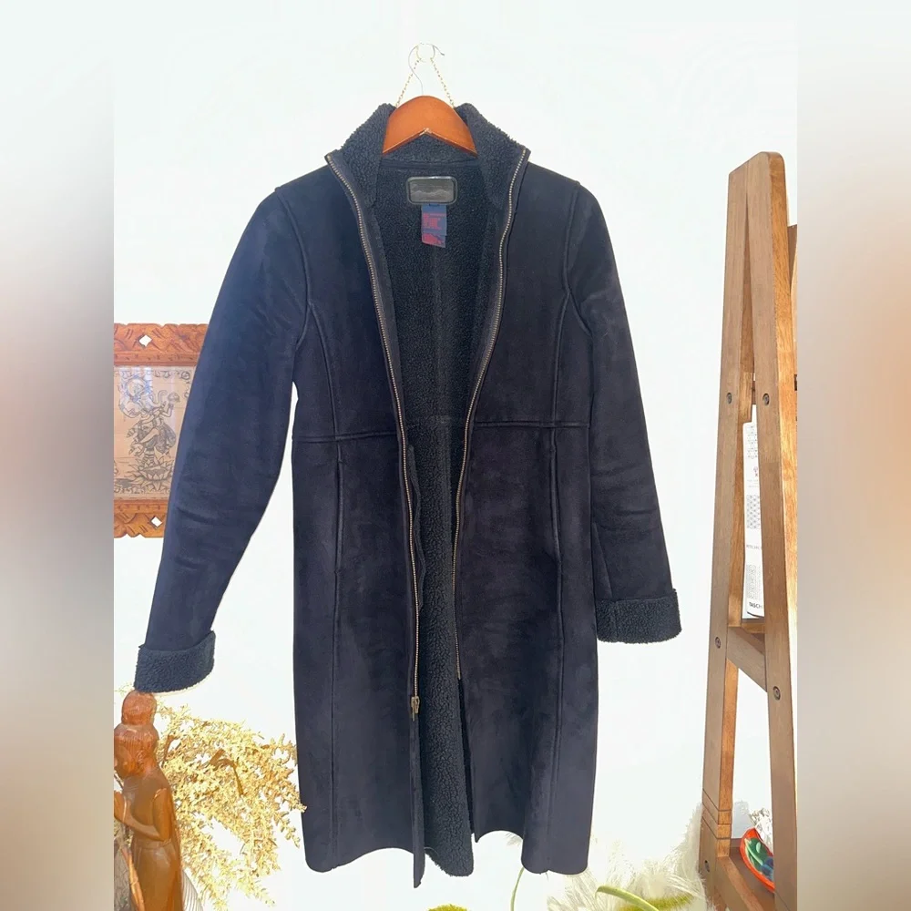 RALPH LAUREN Faux Suede sherpa lined winter coat - Picture 2 of 9